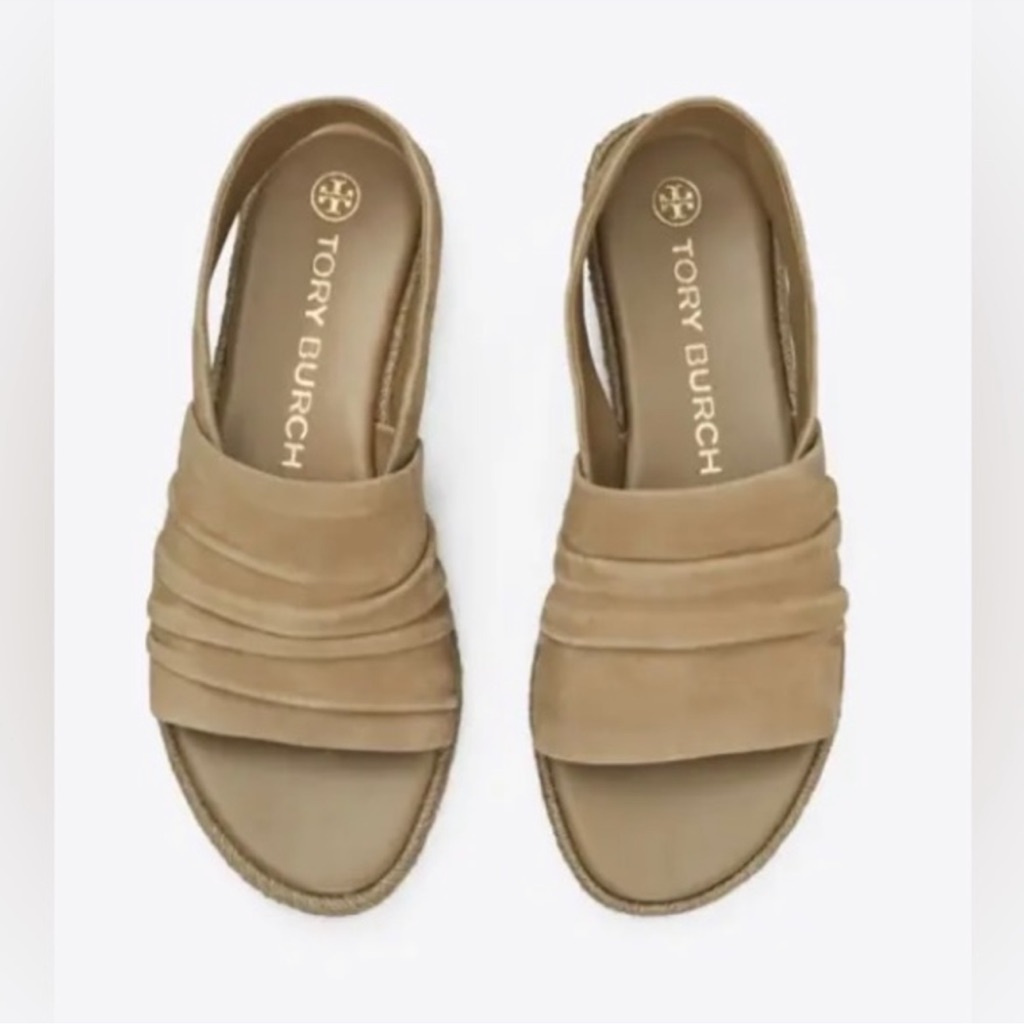 Tory Burch Suede Slingback Espadrille Sandals Size 6.5- New